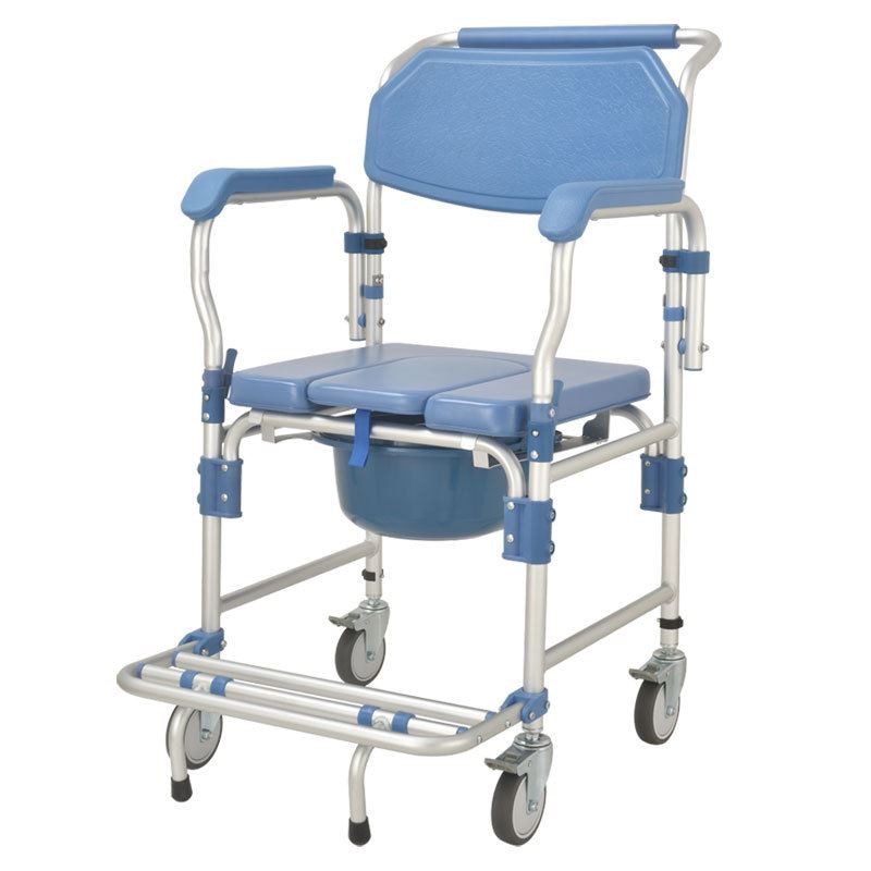 Reinforced wheeled hemiplegic commode chair